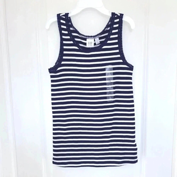 GAP Kids Navy Blue Girl’s Lace Trim Tank Girl’s Size L - Picture 2 of 7